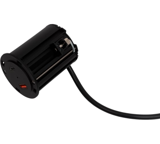 Встраиваемая розетка ROCKETSOCKET 2 USB Type A+C 45W стандарта QC3.0+PD3.0, кабель 2м, диаметр 54мм AM-54-2AC-12