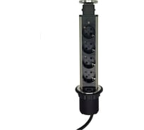 Вертикальная выдвижная розетка механическая ROCKETSOCKET 4EU, кабель 2м, посадочный диаметр 60мм AM-105S-4EU-12