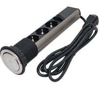 Вертикальная выдвижная розетка механическая ROCKETSOCKET 3EU, кабель 2м, посадочный диаметр 60мм AM-105S-3EU-12