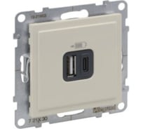 Зарядное устройство Legrand SUNO USB 2 выхода Тип А - Тип С Цвет Слоновая кость 721230