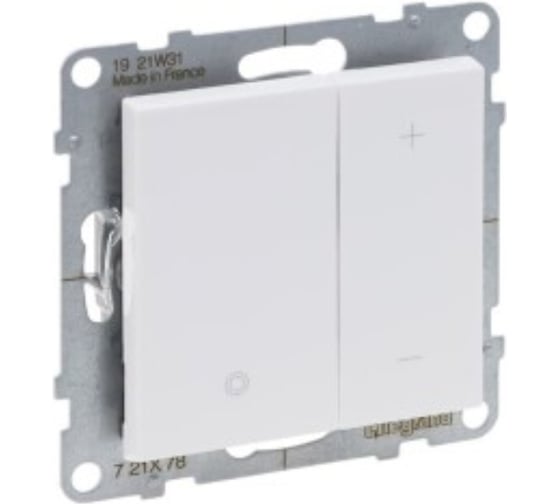 Светорегулятор Legrand SUNO кнопочный универсальный 400Вт без нейтрали. Цвет Белый 721178 1