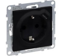 Комбинированная розетка Legrand SUNO со шторками 2К+З 16А 250В/USB С 1500мА. Безвинтовые зажимы. Цвет Антрацит 721429