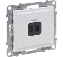 Зарядное устройство Legrand SUNO USB 2 выхода Тип С - Тип С Цвет Белый 721131