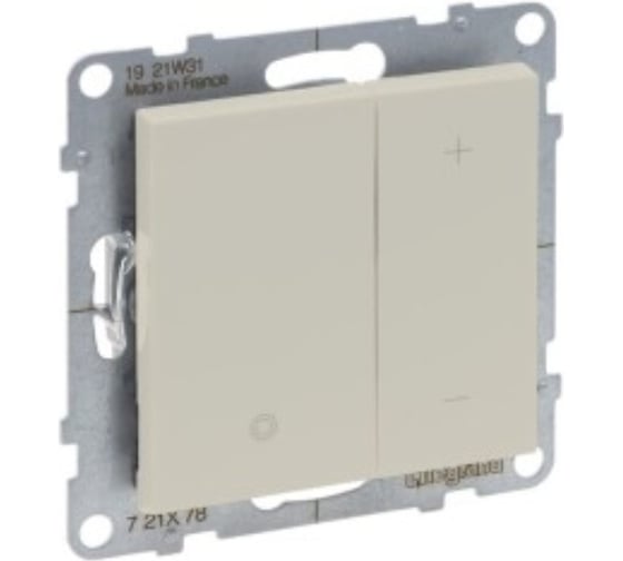 Светорегулятор Legrand SUNO кнопочный универсальный 400Вт без нейтрали. Цвет Слоновая кость 721278 1