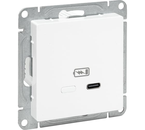 Механизм розетки EKF USB-С, быстрая, белый Эпика UP1-SOW-USBCF 1