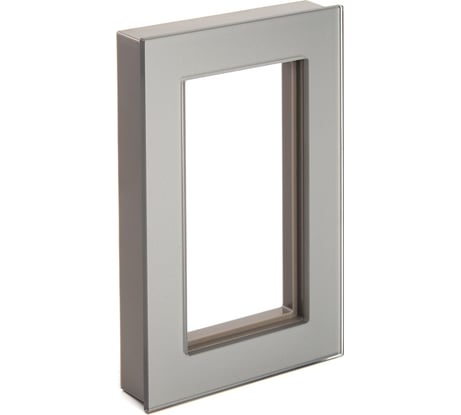 Горизонтальная 2-местная рамка STEKKER без перемычки, серия Катрин, стеклянная, GFR00-7012-03, серебро 39568