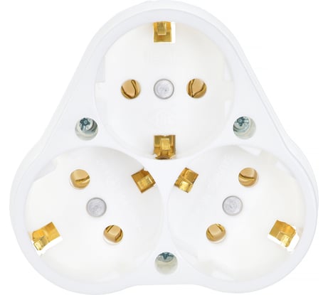 Розетка NE-AD 3-гнезда с заземлением для скрытой установки, треугольник, 16А, 250В, Белый 1003-A