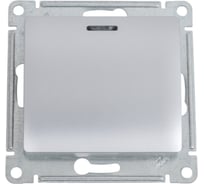 Переключатель Systeme Electric Glossa Алюминий 1-клавишный с подсветкой, сх.6а, 10АХ SE GSL000363