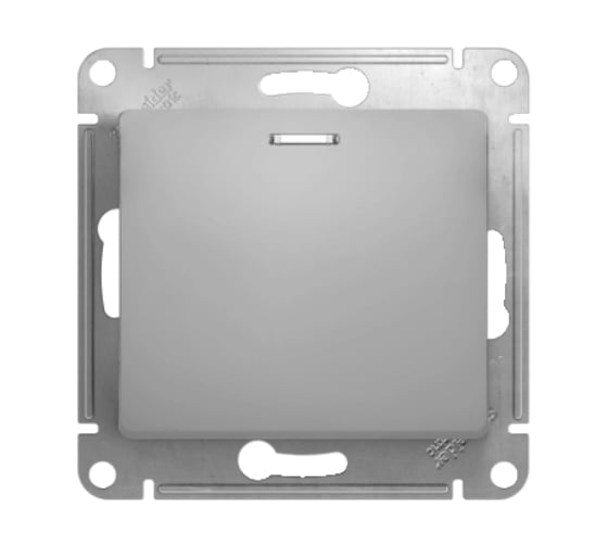 Переключатель Systeme Electric Glossa Алюминий 1-клавишный с подсветкой, сх.6а, 10АХ SE GSL000363 1