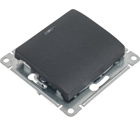 Переключатель Systeme Electric Glossa Антрацит 1-клавишный с подсветкой сх.6а, 10АХ SE GSL000763