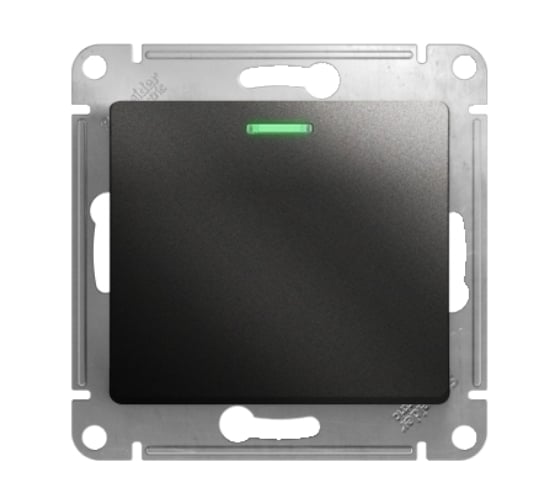 Переключатель Systeme Electric Glossa Антрацит 1-клавишный с подсветкой сх.6а, 10АХ SE GSL000763