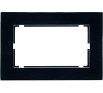 Горизонтальная 2-местная рамка STEKKER без перемычки, серия Катрин, стеклянная, GFR00-7012-05, черный 39571