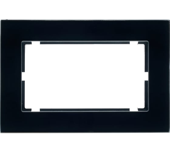 Горизонтальная 2-местная рамка STEKKER без перемычки, серия Катрин, стеклянная, GFR00-7012-05, черный 39571 1