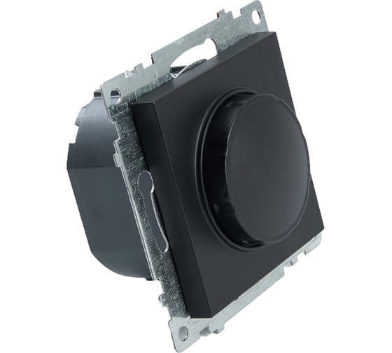 Диммирующий выключатель STEKKER TRIAC механизм 250В, 500W, серия Катрин, GLS10-7106-05, черный 39615