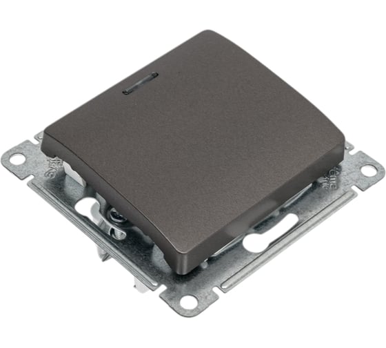 Переключатель Systeme Electric Glossa Графит 1-клавишный с подсветкой, сх.6а,10AX SE GSL001363