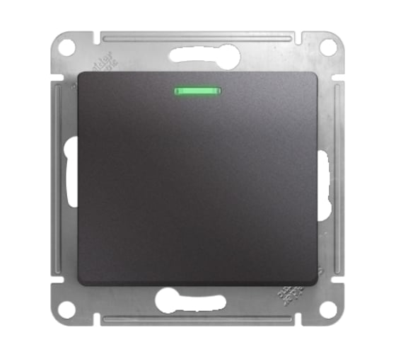 Переключатель Systeme Electric Glossa Графит 1-клавишный с подсветкой, сх.6а,10AX SE GSL001363