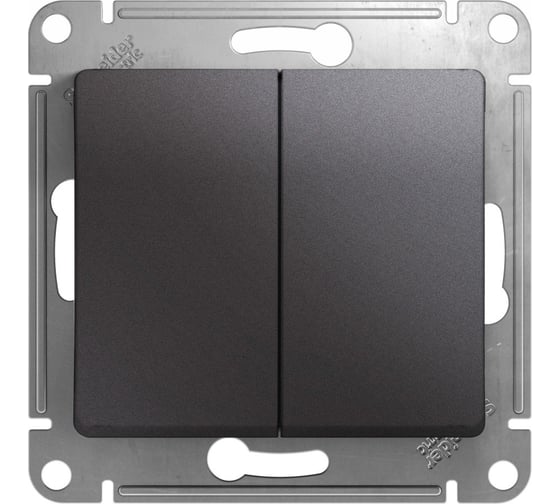 Переключатель Systeme Electric Glossa Графит 2-клавишный, сх.6,10AX SE GSL001365