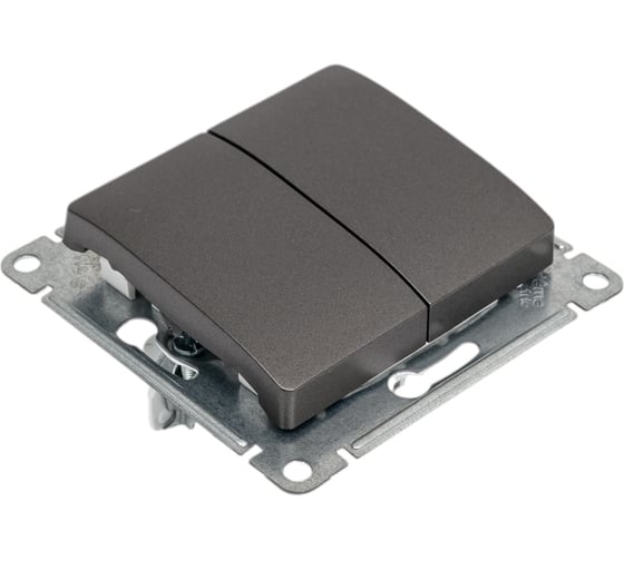 Переключатель Systeme Electric Glossa Графит 2-клавишный, сх.6,10AX SE GSL001365