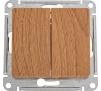 Переключатель Systeme Electric Glossa Дерево Дуб  2-клавишный, сх.6, 10АХ SE GSL000565