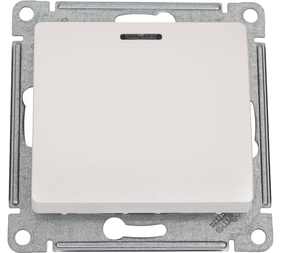 Переключатель Systeme Electric Glossa Перламутр 1-клавишный с подсветкой сх.6а, 10АХ SE GSL000663 1