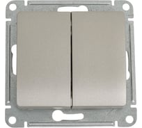 Переключатель Systeme Electric Glossa Платина 2-клавишный, сх.6, 10AX SE GSL001265