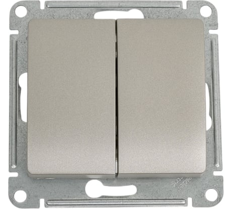 Переключатель Systeme Electric Glossa Платина 2-клавишный, сх.6, 10AX SE GSL001265