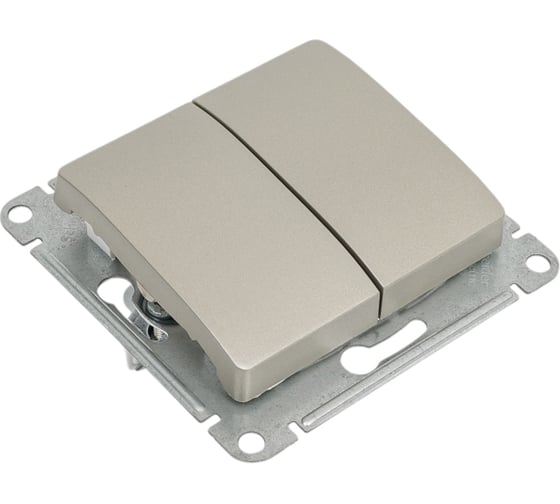 Переключатель Systeme Electric Glossa Платина 2-клавишный, сх.6, 10AX SE GSL001265