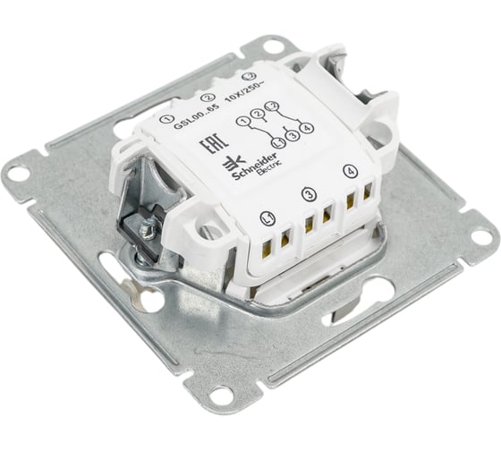 Переключатель Systeme Electric Glossa Платина 2-клавишный, сх.6, 10AX SE GSL001265