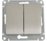 Переключатель Systeme Electric Glossa Платина 2-клавишный, сх.6, 10AX SE GSL001265 1