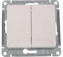 Переключатель Systeme Electric Glossa Молочный 2-клавишный, сх.6, 10AX SE GSL000965