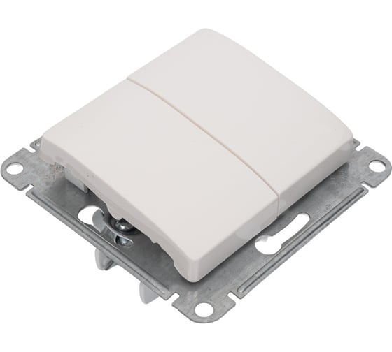 Переключатель Systeme Electric Glossa Молочный 2-клавишный, сх.6, 10AX SE GSL000965