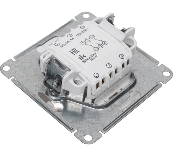 Переключатель Systeme Electric Glossa Молочный 2-клавишный, сх.6, 10AX SE GSL000965