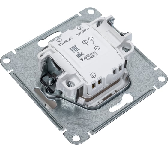 Переключатель Systeme Electric Glossa Молочный 1-клавишный, сх.6, 10AX SE GSL000961