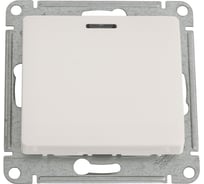 Переключатель Systeme Electric Glossa Молочный 1-клавишный с подсветкой, сх.6а,10AX SE GSL000963