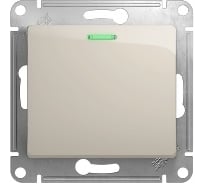 Переключатель Systeme Electric Glossa Молочный 1-клавишный с подсветкой, сх.6а,10AX SE GSL000963