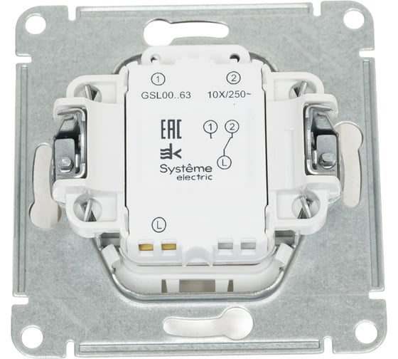 Переключатель Systeme Electric Glossa Молочный 1-клавишный с подсветкой, сх.6а,10AX SE GSL000963