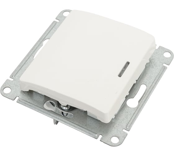 Переключатель Systeme Electric Glossa Молочный 1-клавишный с подсветкой, сх.6а,10AX SE GSL000963