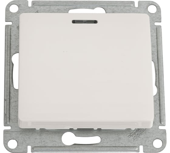 Переключатель Systeme Electric Glossa Молочный 1-клавишный с подсветкой, сх.6а,10AX SE GSL000963
