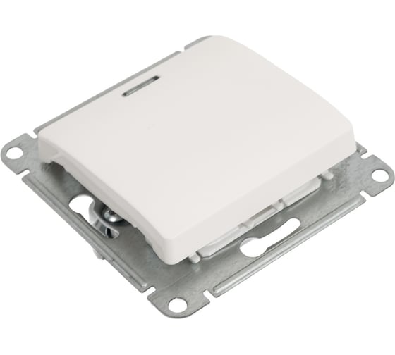 Переключатель Systeme Electric Glossa Молочный 1-клавишный с подсветкой, сх.6а,10AX SE GSL000963