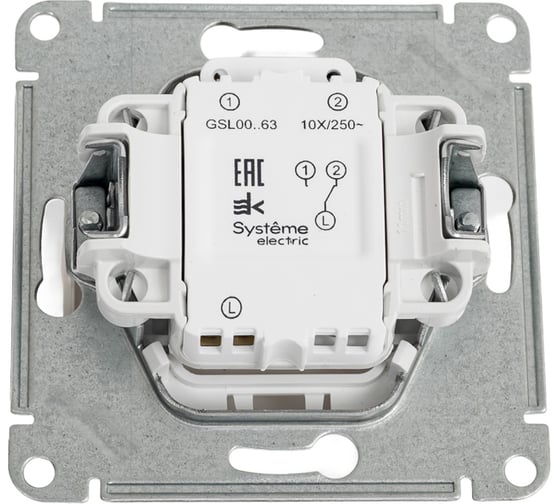 Переключатель Systeme Electric Glossa Молочный 1-клавишный с подсветкой, сх.6а,10AX SE GSL000963