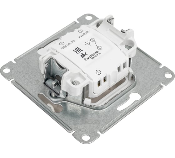 Переключатель Systeme Electric Glossa Молочный 1-клавишный с подсветкой, сх.6а,10AX SE GSL000963