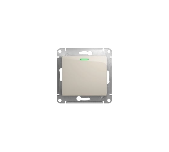 Переключатель Systeme Electric Glossa Молочный 1-клавишный с подсветкой, сх.6а,10AX SE GSL000963 1