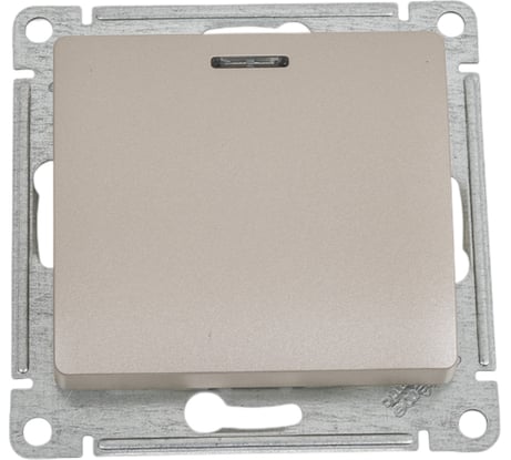 Переключатель Systeme Electric Glossa Платина 1-клавишный с подсветкой, сх.6а, 10AX SE GSL001263