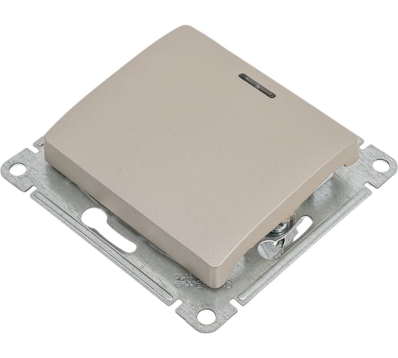 Переключатель Systeme Electric Glossa Платина 1-клавишный с подсветкой, сх.6а, 10AX SE GSL001263