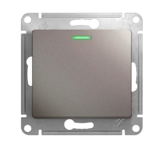 Переключатель Systeme Electric Glossa Платина 1-клавишный с подсветкой, сх.6а, 10AX SE GSL001263 1