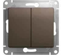 Переключатель Systeme Electric Glossa Шоколад 2-клавишный, сх.6, 10АХ SE GSL000865