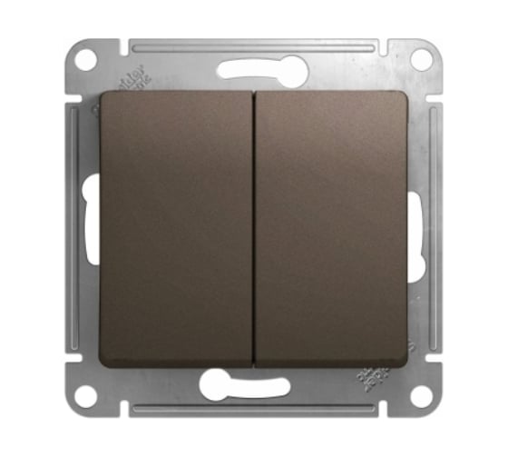 Переключатель Systeme Electric Glossa Шоколад 2-клавишный, сх.6, 10АХ SE GSL000865 1