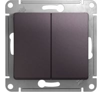 Переключатель Systeme Electric Glossa Сиреневый туман 2-клавишный, сх.6,10AX SE GSL001465