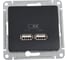 Розетка USB Systeme Electric (Schneider Electric) Glossa антрацит 5В/2100мА, 2х5В/1050мА SE GSL000733 3