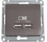 Розетка Systeme Electric Glossa Графит USB 5В (2100мА), 2х5В (1050мА) SE GSL001333 1